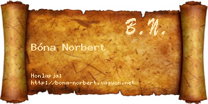 Bóna Norbert névjegykártya
