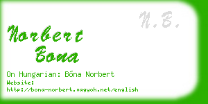 norbert bona business card